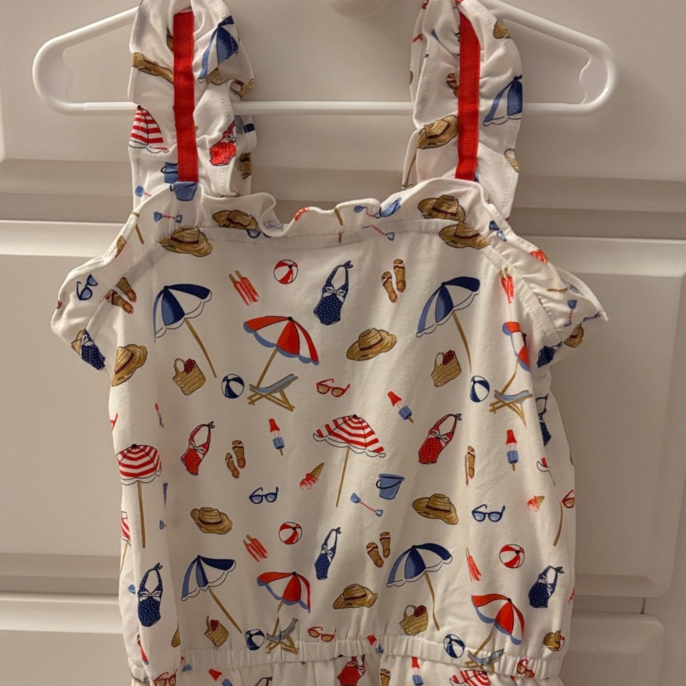 Janie and Jack Nautical Print Romper with Ruffles